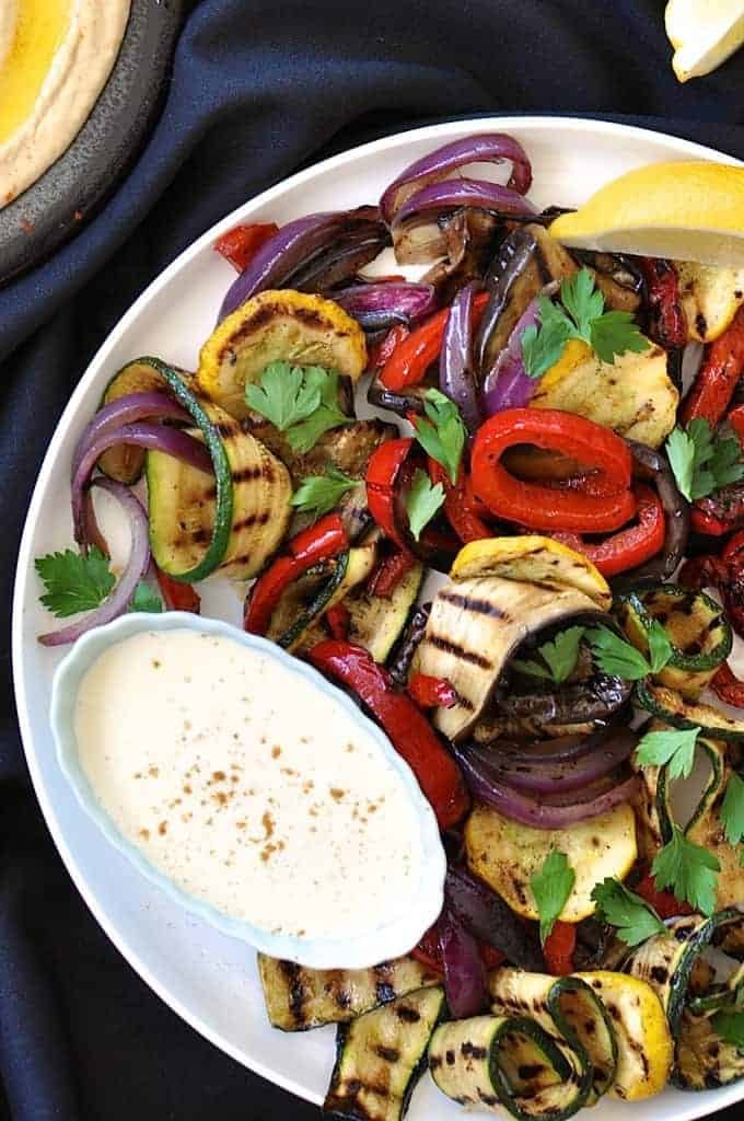 High-Stacked Mediterranean Grilled Vegetable Platter