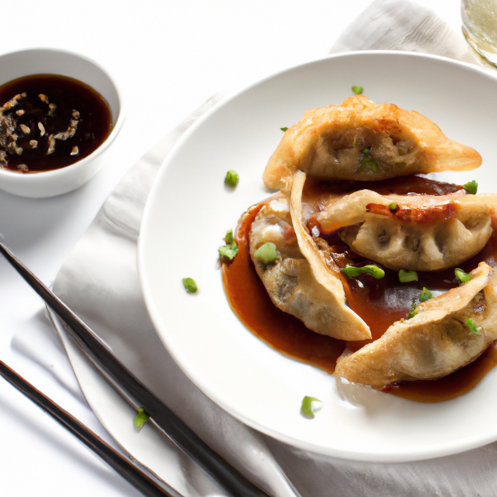 Chicken and Ginger Pot Stickers with Sesame-Ginger Dipping Sauce