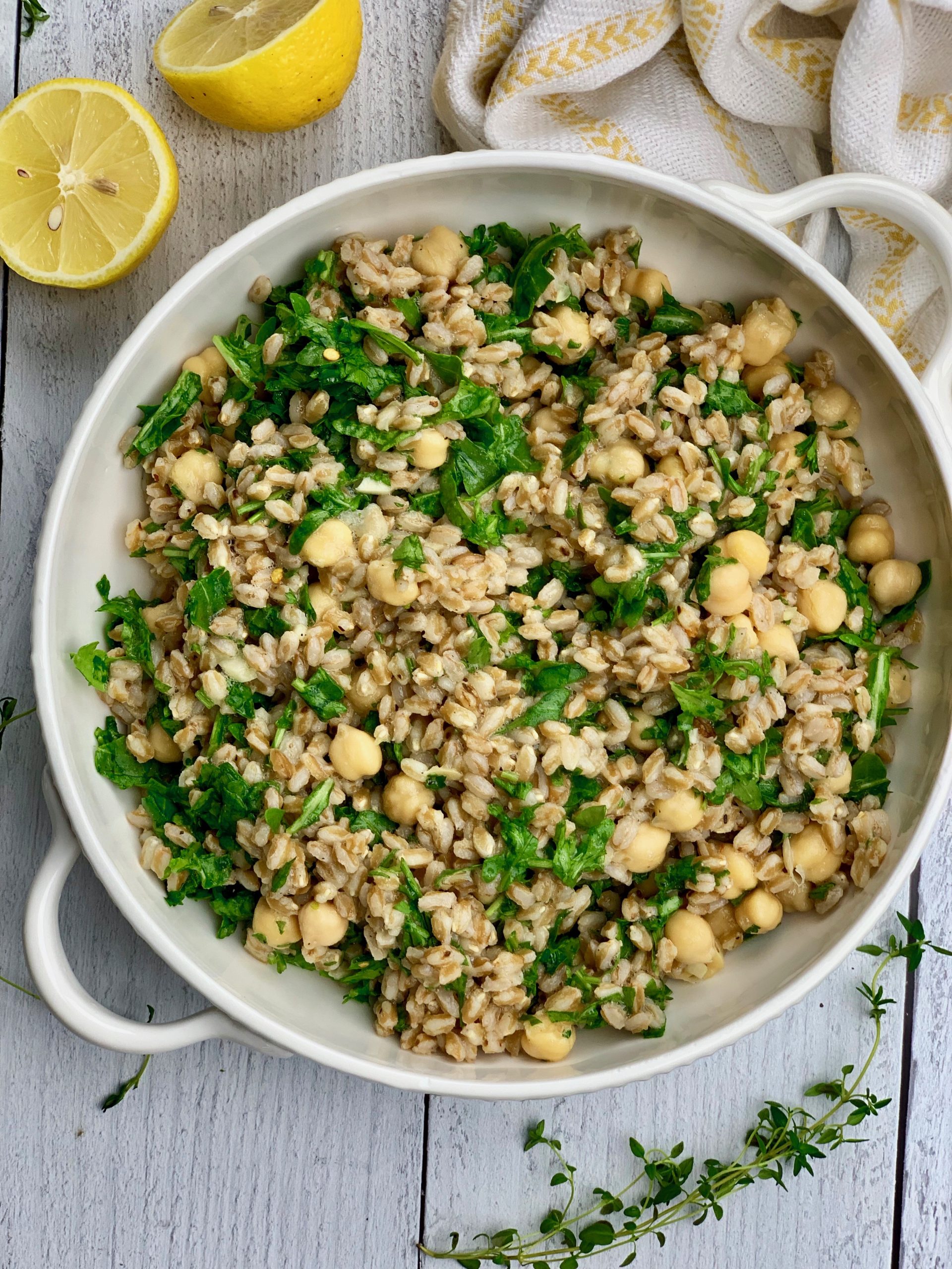 Farro and Lentil Bowl with Herbs and Lemon