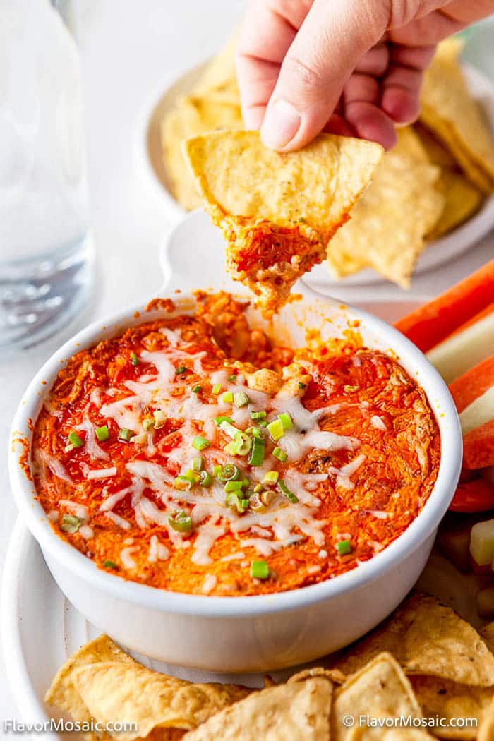 Baked Buffalo Chicken Dip with Rotisserie Chicken and Cream Cheese