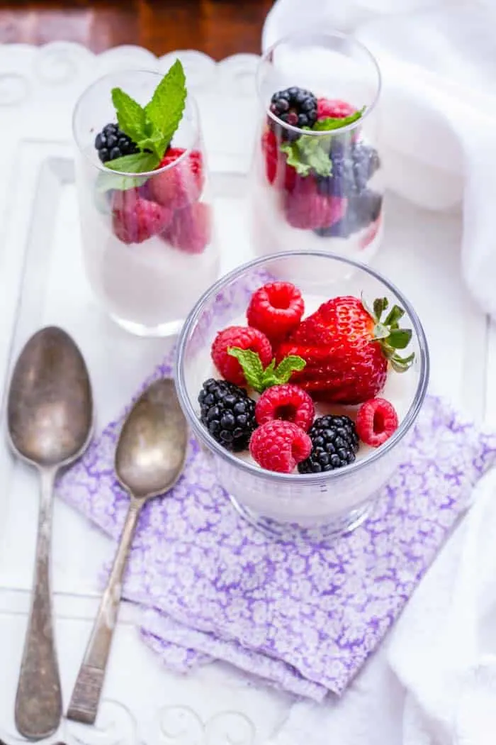 Honey-Infused Panna Cotta with Fresh Berries