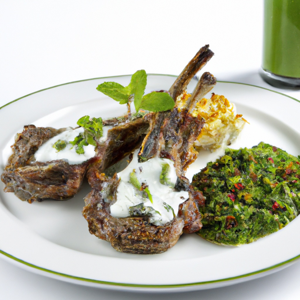 Passover Lamb Chops with Mint Yogurt