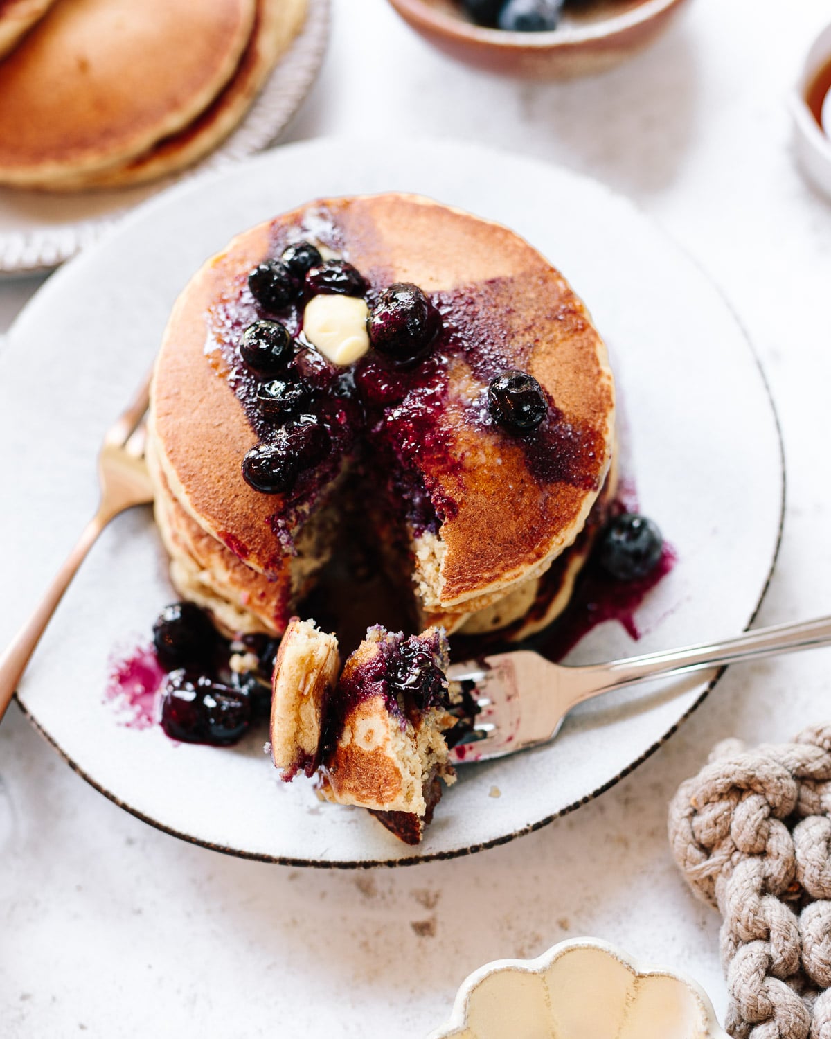 Sunrise Berry Pancake Stack with Maple Syrup Drizzle