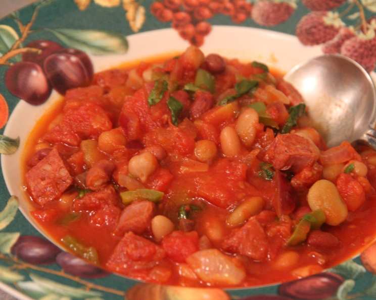 Slow-Simmered Chorizo and Black Bean Stew with Sweet Corn