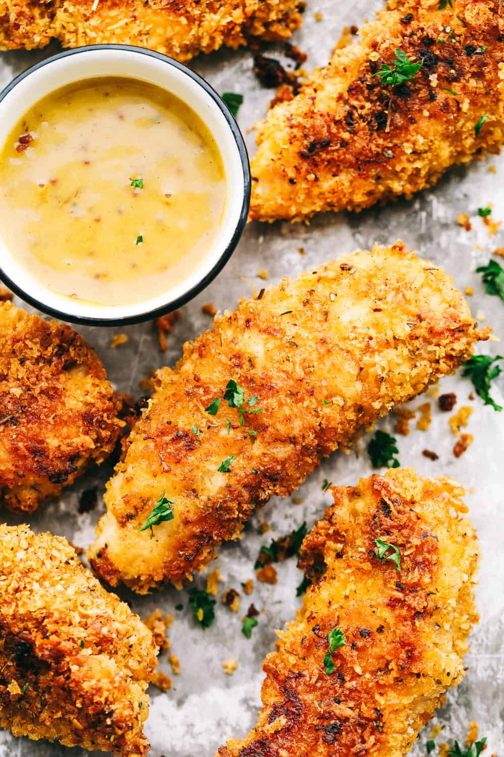 Parmesan-Dill Chicken Tenders with Herb Crust