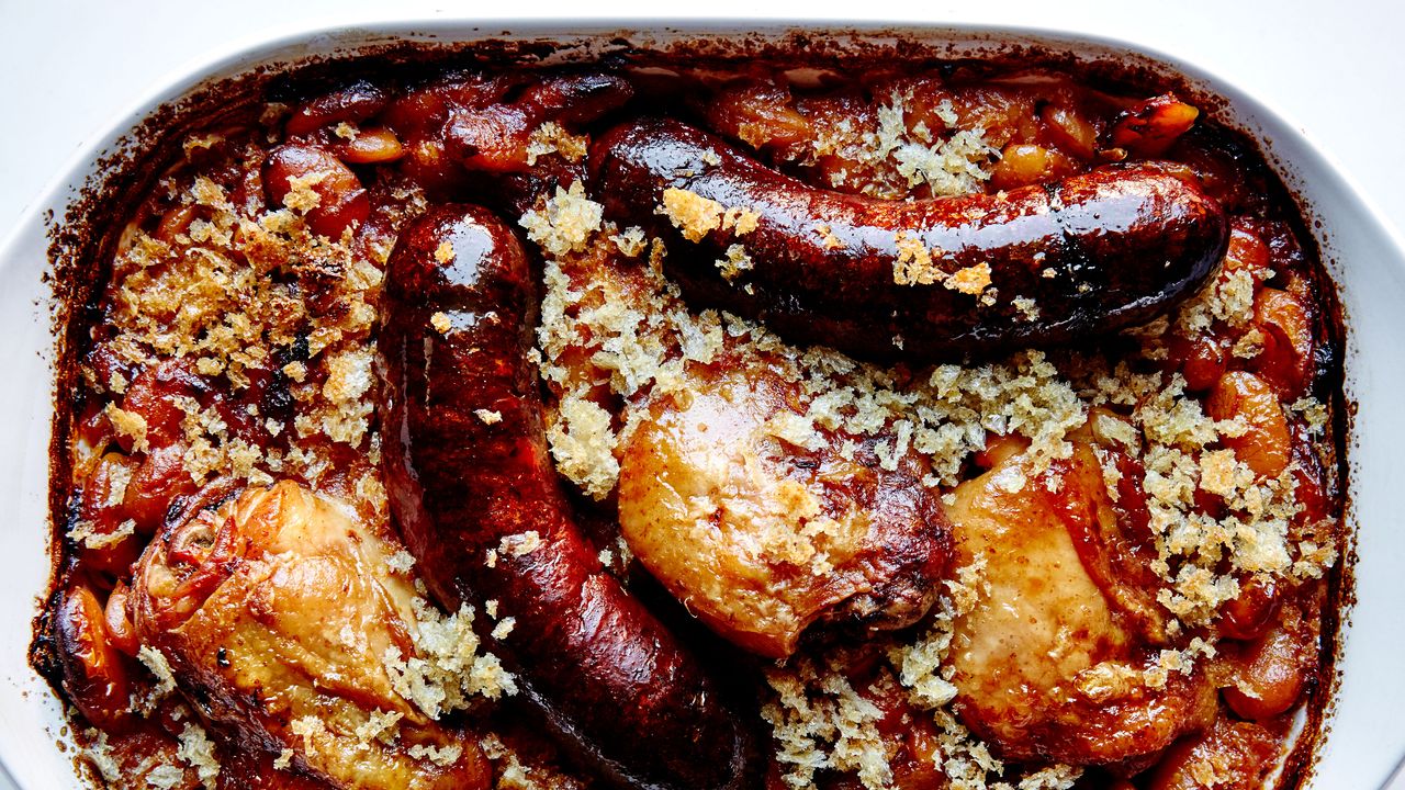 Lamb and Andouille Sausage Cassoulet with Rosemary