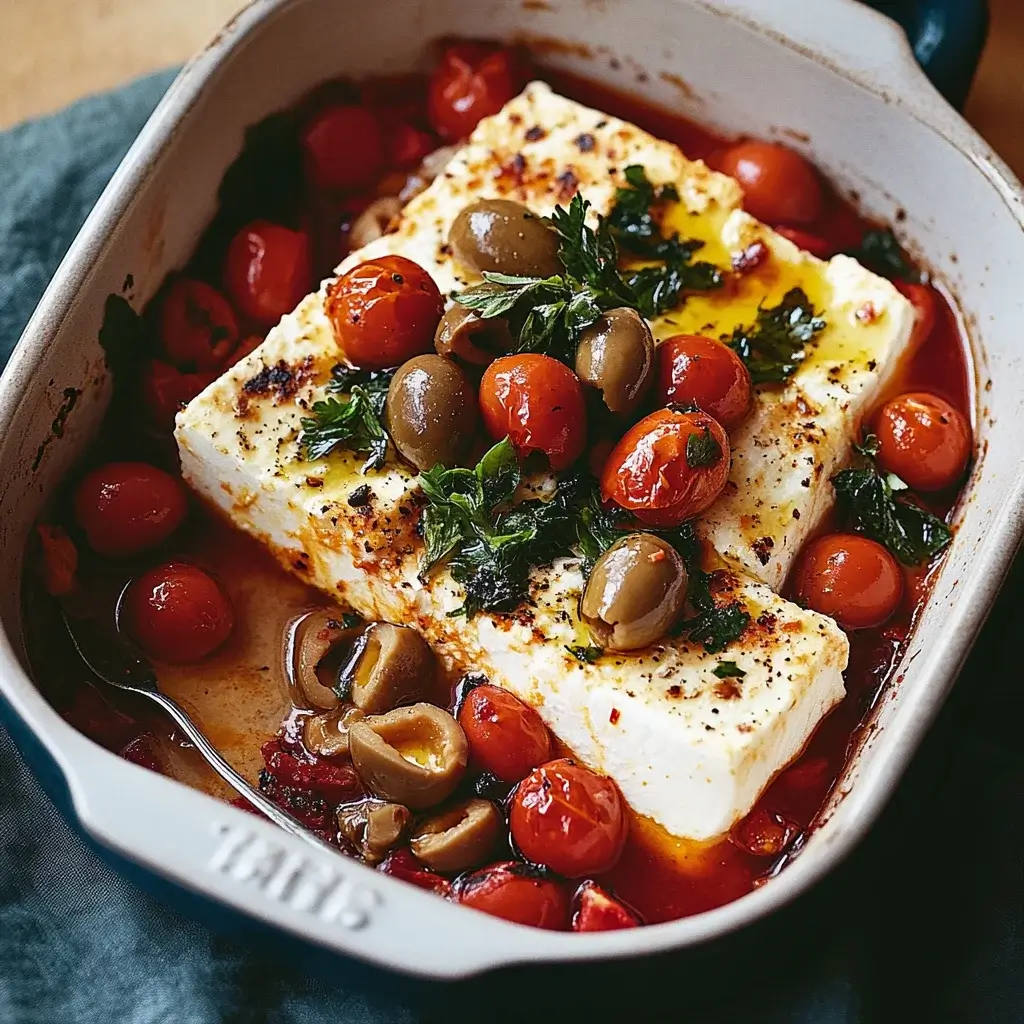 Greek Baked Feta with Cherry Tomatoes and Kalamata Olives