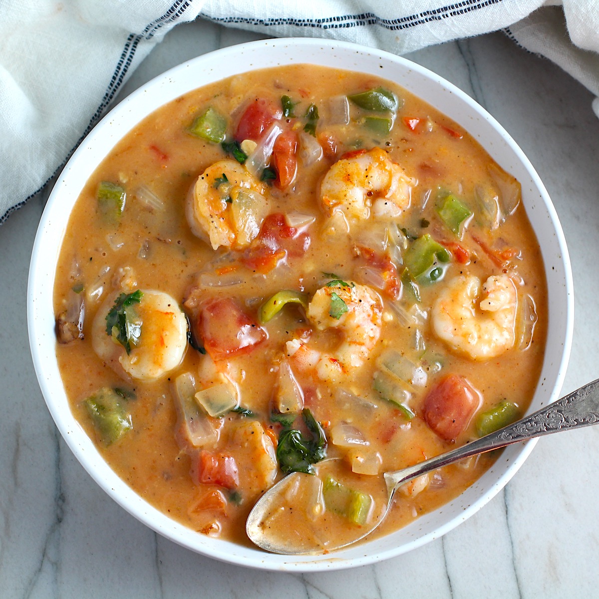 Coconut Milk Moqueca with Shrimp and Bell Peppers