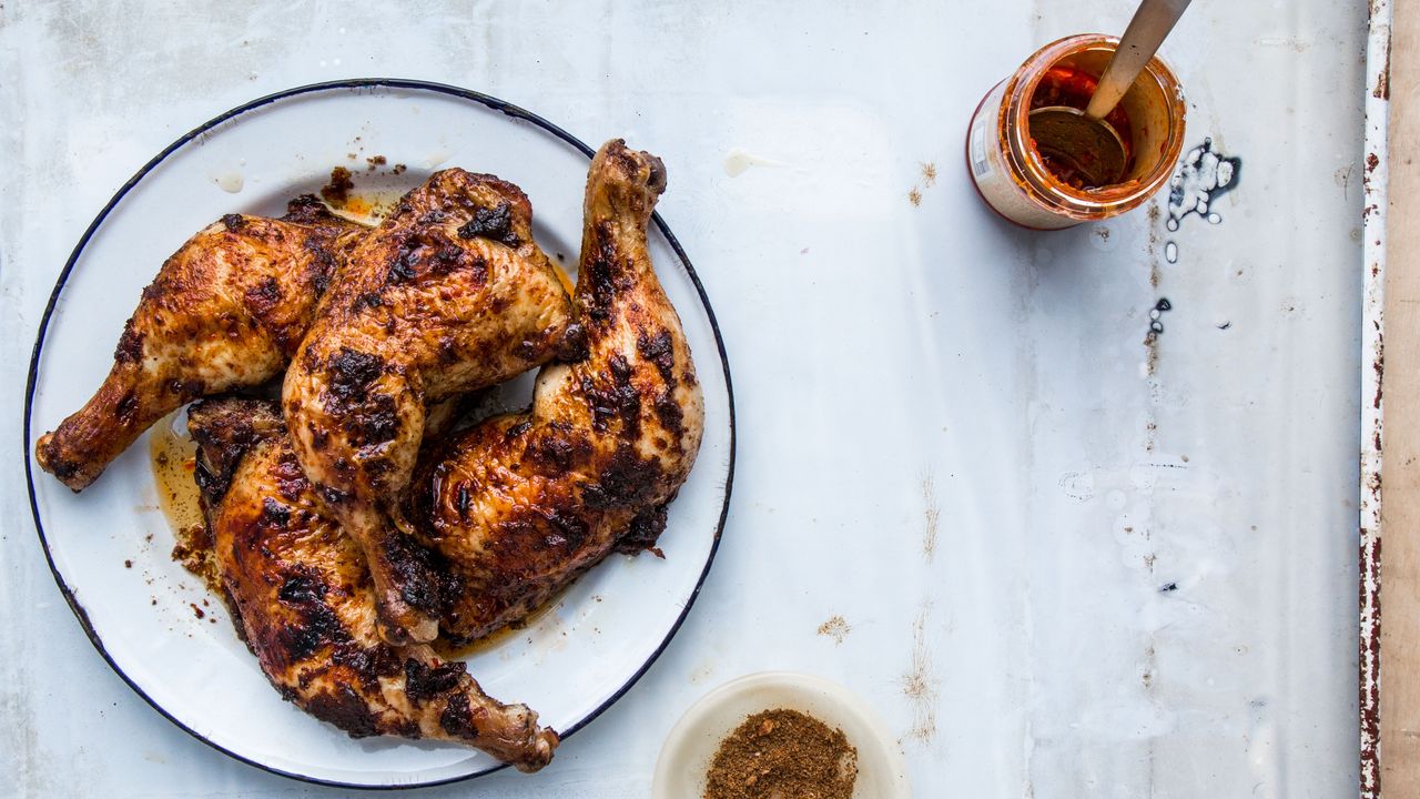 Jerk Spice-Rubbed Chicken with Sautéed Plantains