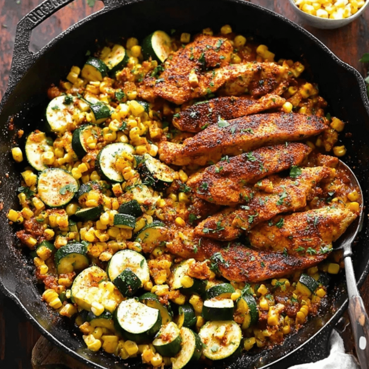 One-Pan Garlic Chicken with Zucchini and Bell Peppers