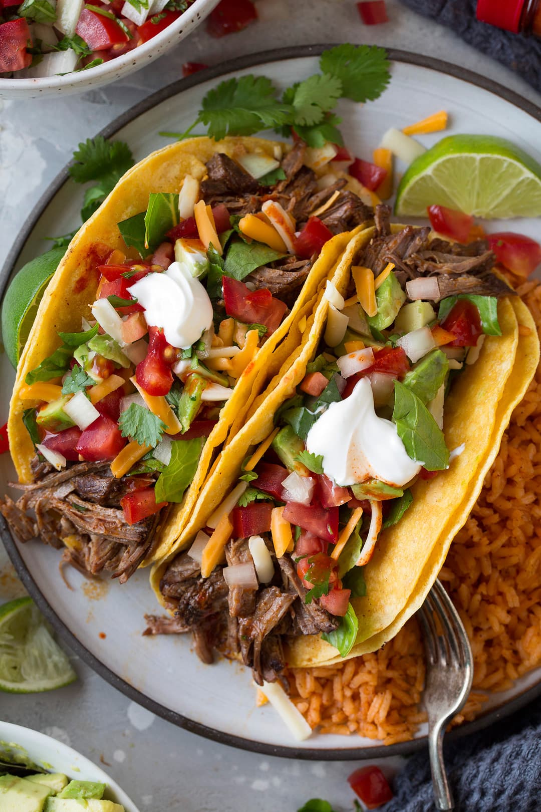 Slow-Cooked Beef Tacos with Fresh Cilantro-Lime Salsa