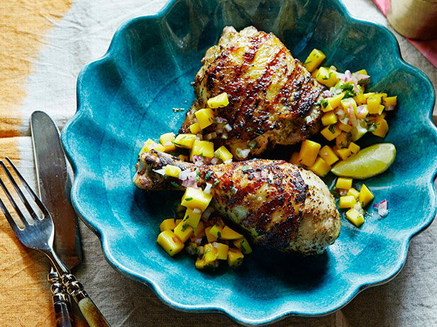 Grilled Jerk Chicken with Pineapple-Cilantro Salsa