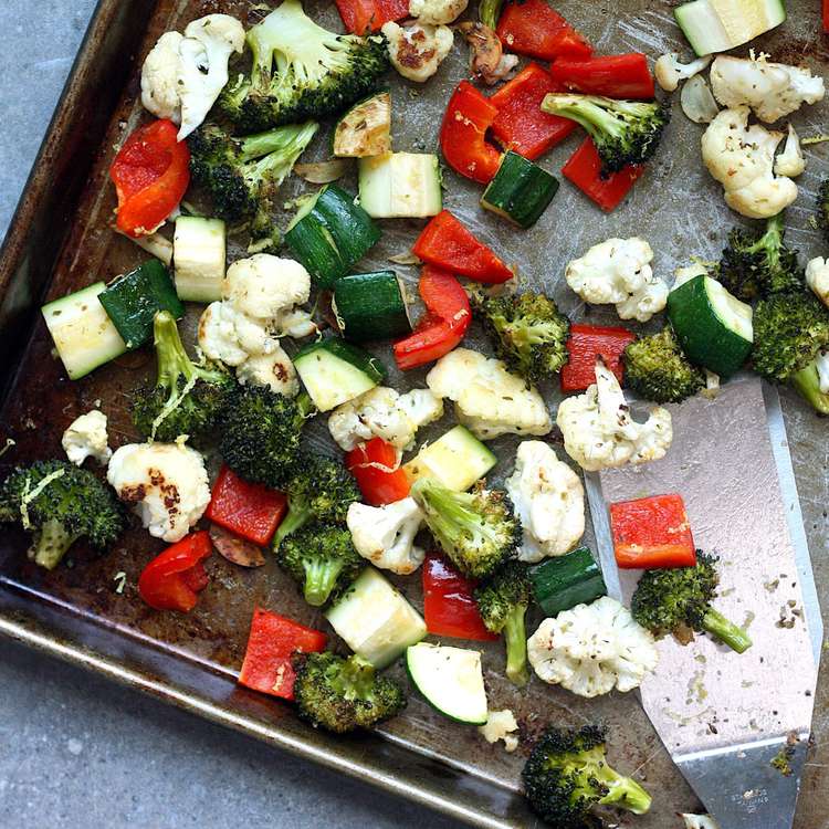 Mixed Grain Pilaf with Lemon-Herb Roasted Vegetables