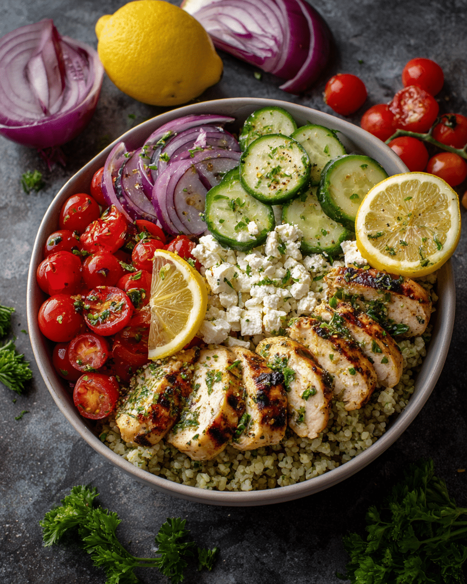 Meal-Prep Chicken and Veggie Bowls with Lemon Herb Dressing