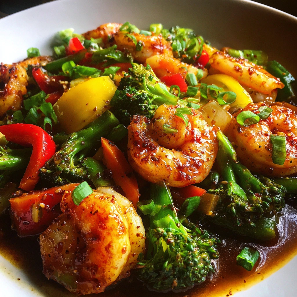Stir-Fried Shrimp and Vegetables with Ginger