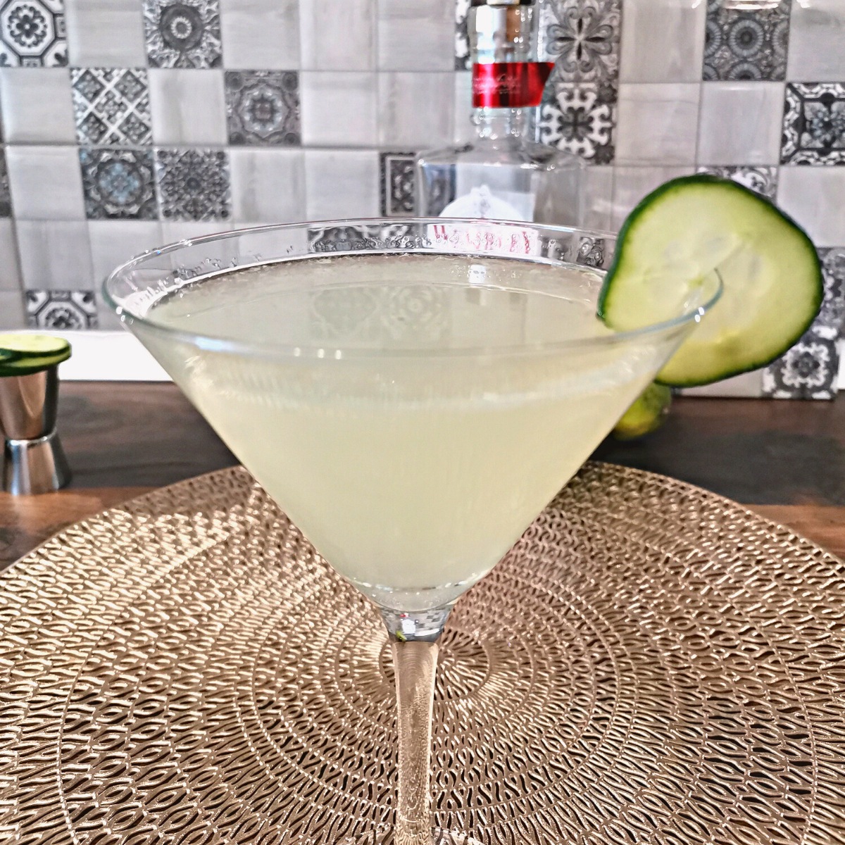 Cucumber-Infused Vodka Martini with Martini Bianco