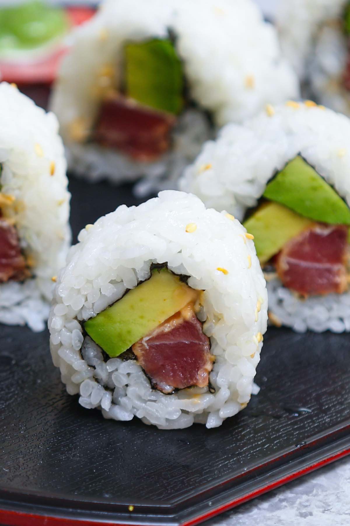 Spicy Tuna California Rolls with Avocado