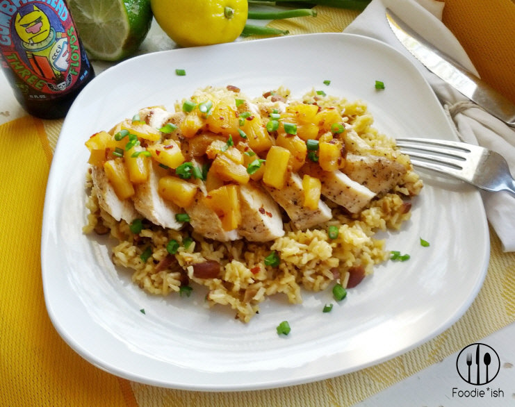 Pineapple-Adobo Chicken with Coconut Rice