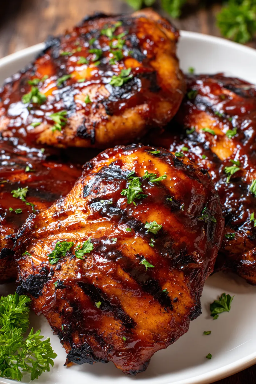 Slow-Roasted Chicken with Smoky BBQ Glaze and Collard Greens