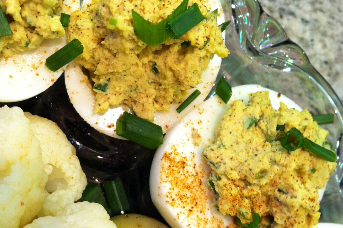Spiced Chickpea Deviled Eggs
