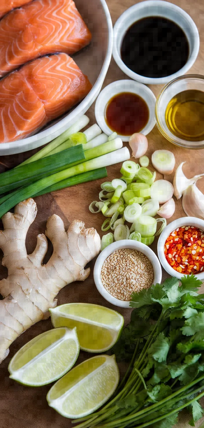 White Tea-Glazed Salmon with Ginger and Scallions