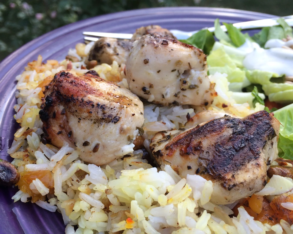 Grilled Lemon-Oregano Chicken Skewers