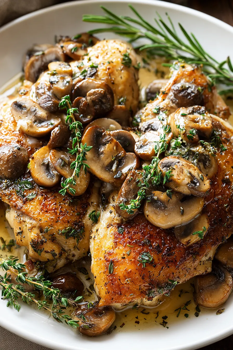 Savory Herb-Infused Chicken with Mushroom Cream Sauce