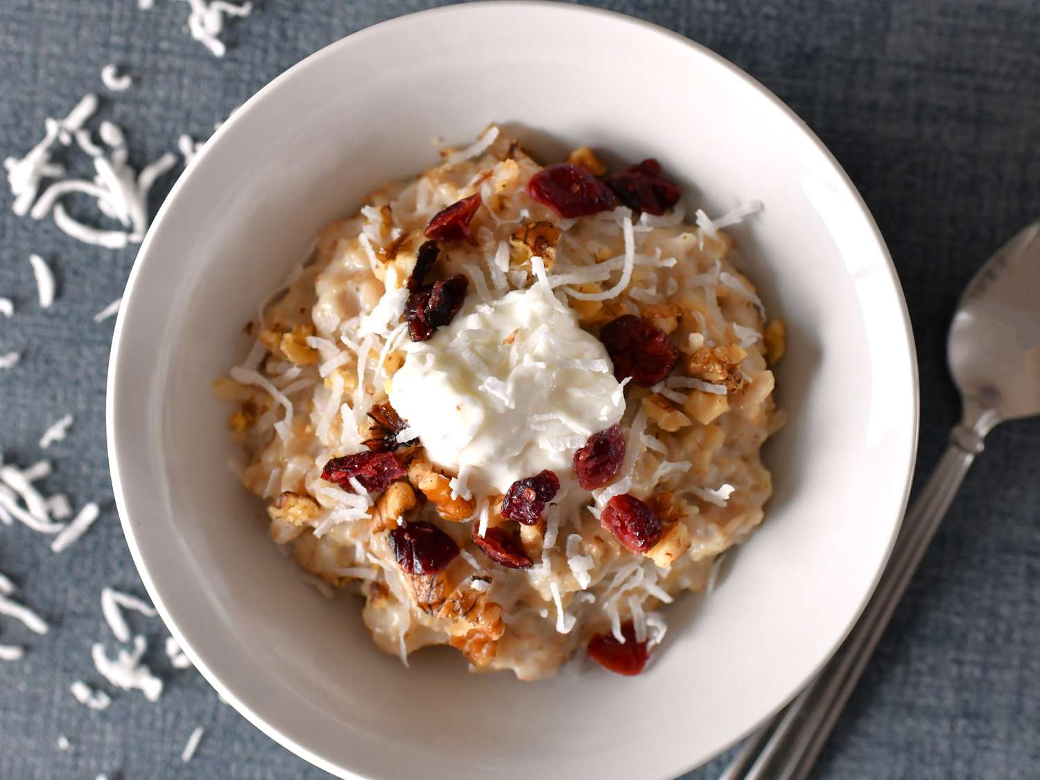 Coconut-Berry Oatmeal with Toasted Almonds