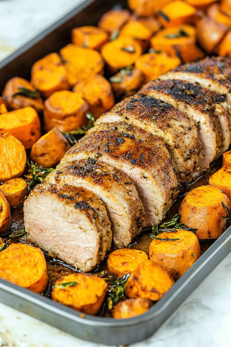 Mole Coloradito Pork Tenderloin with Roasted Sweet Potatoes