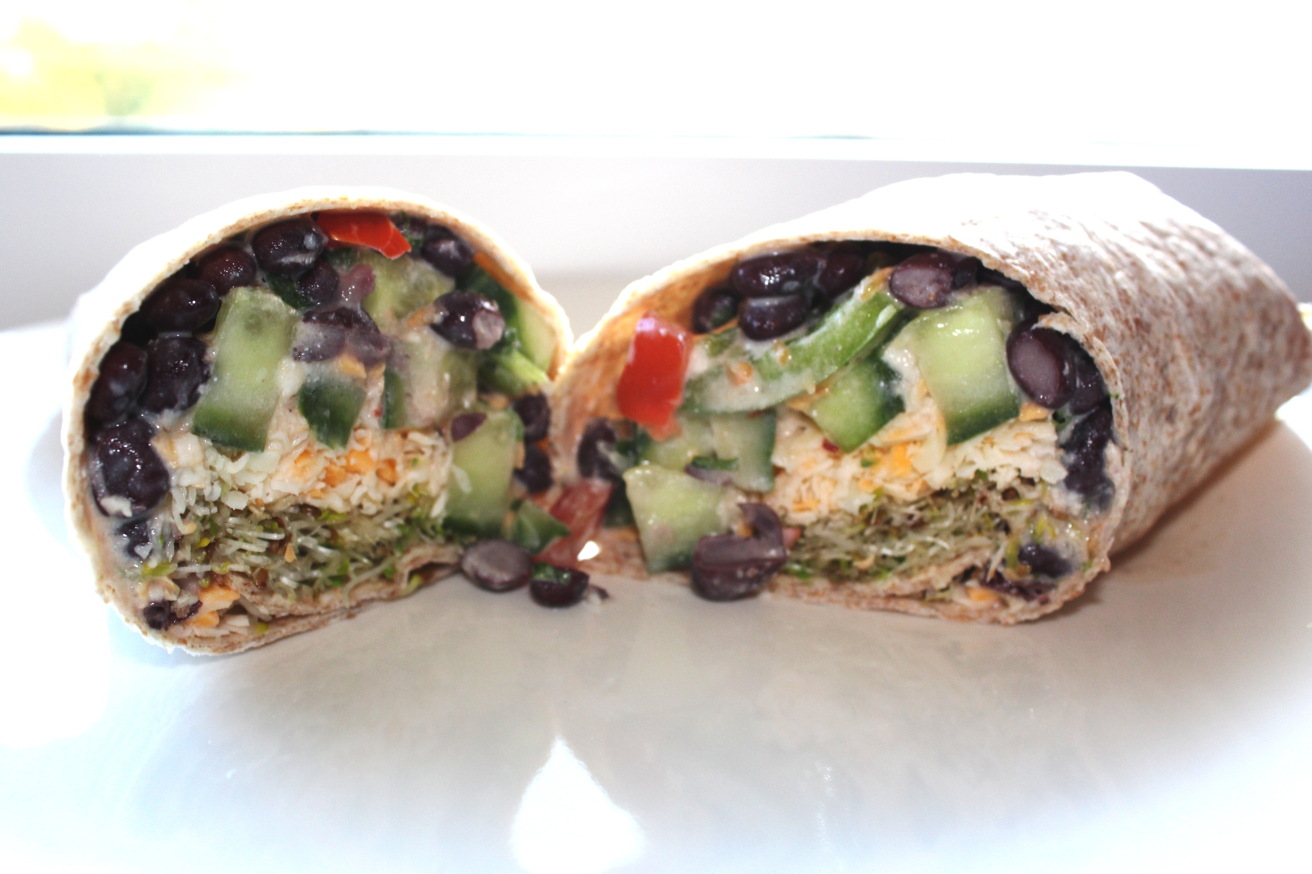 Hummus-Cucumber Veggie Wrap