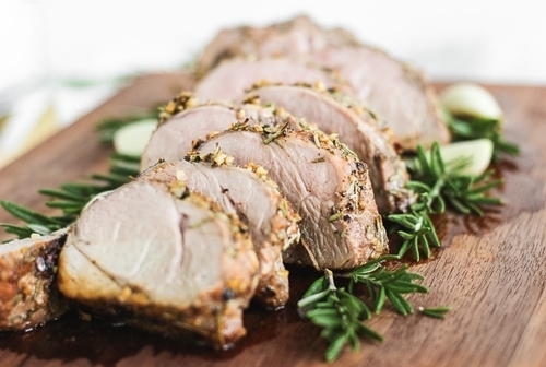 Rosemary and Garlic Rubbed Pork Tenderloin with Roasted Vegetables