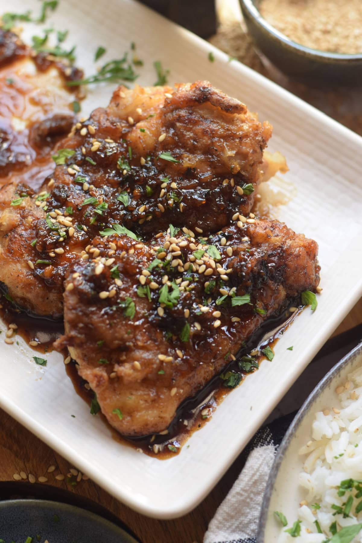 Kombucha-Glazed Chicken Thighs with Ginger and Garlic