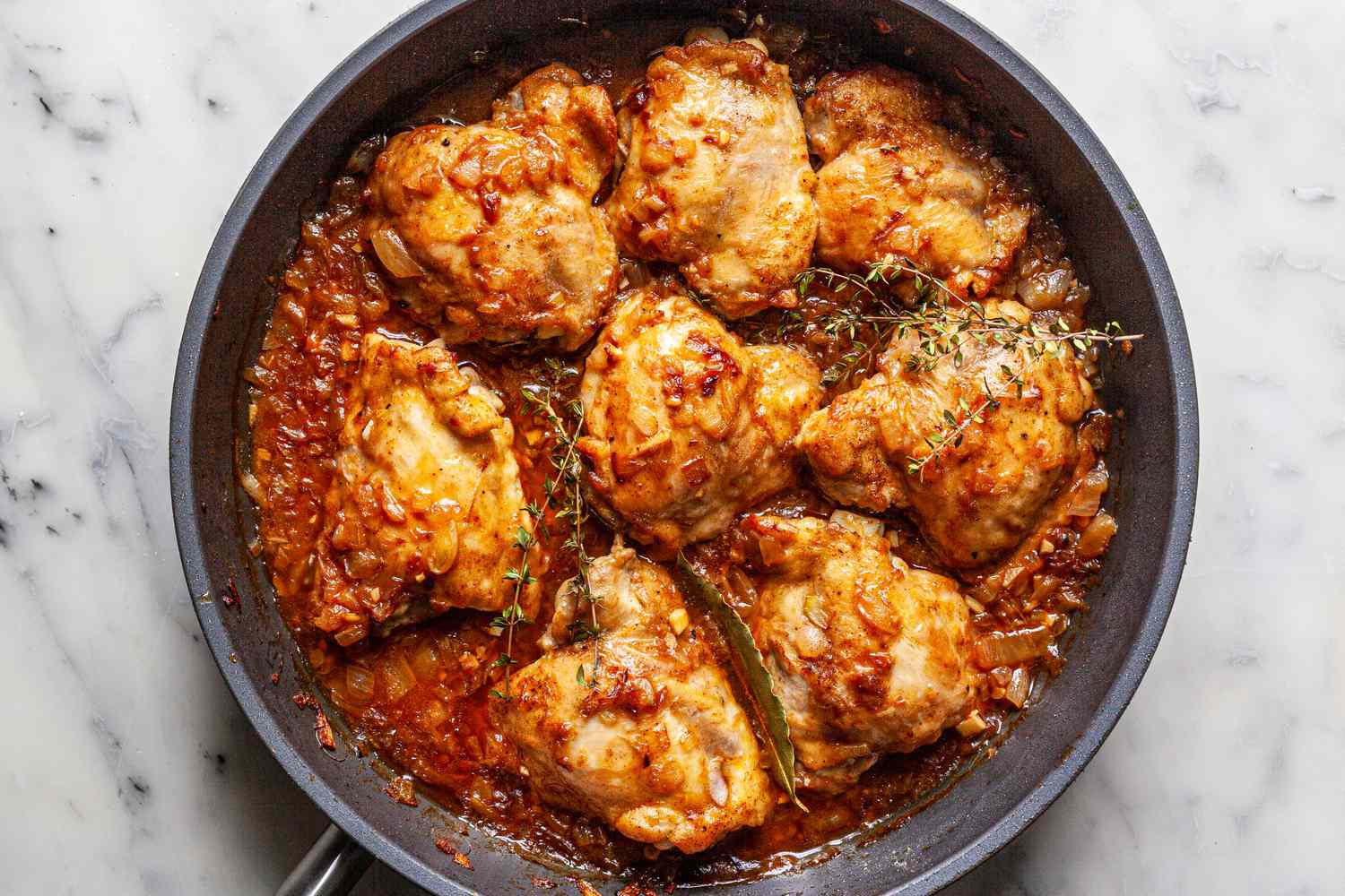 Smothered Chicken Thighs with Onion Gravy