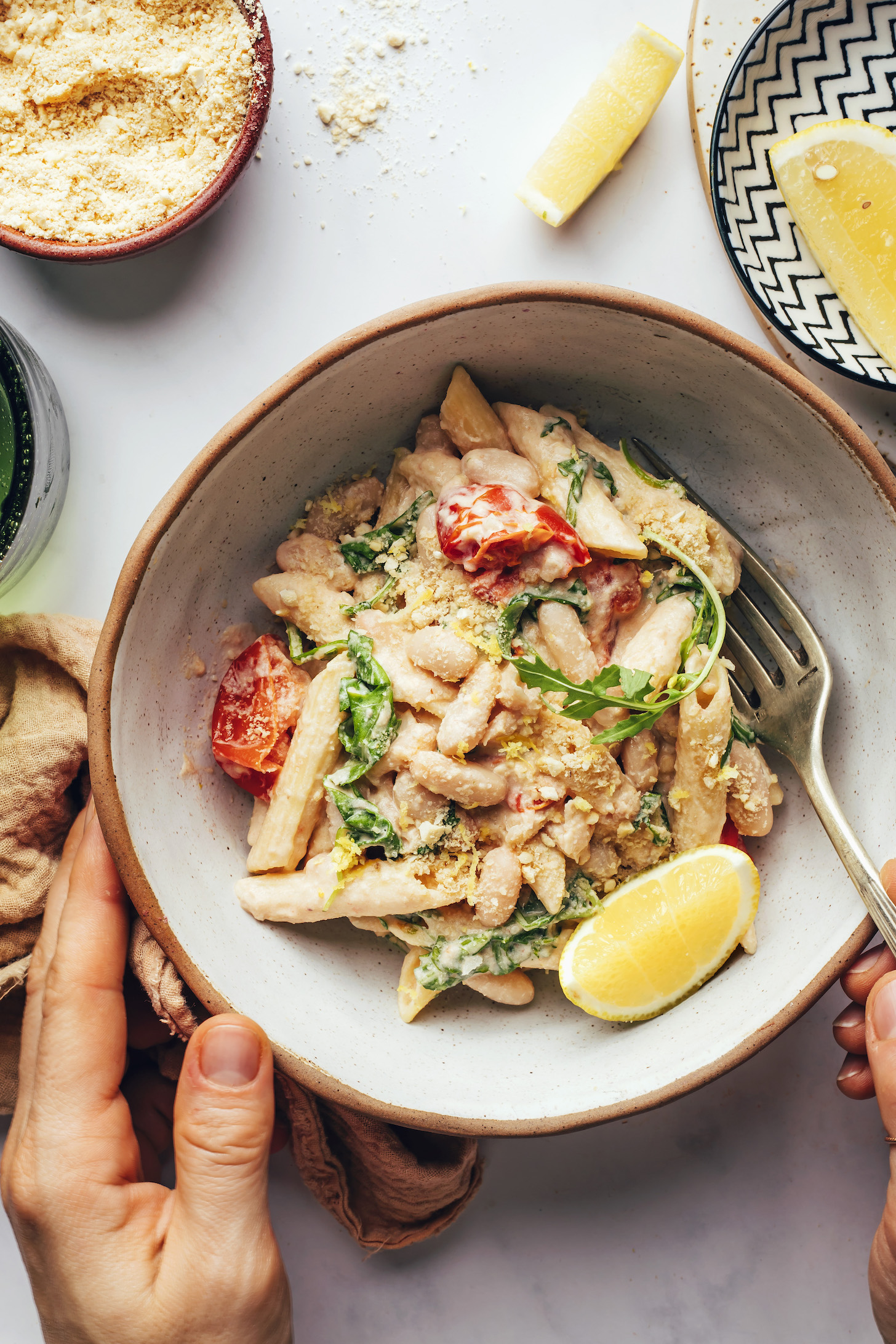 Sicilian Lemon-Garlic Pasta with White Beans