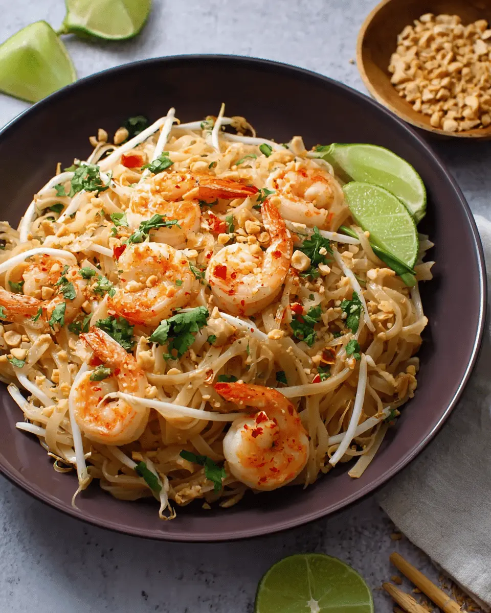 Pad Thai with Shrimp and Chili Lime Sauce
