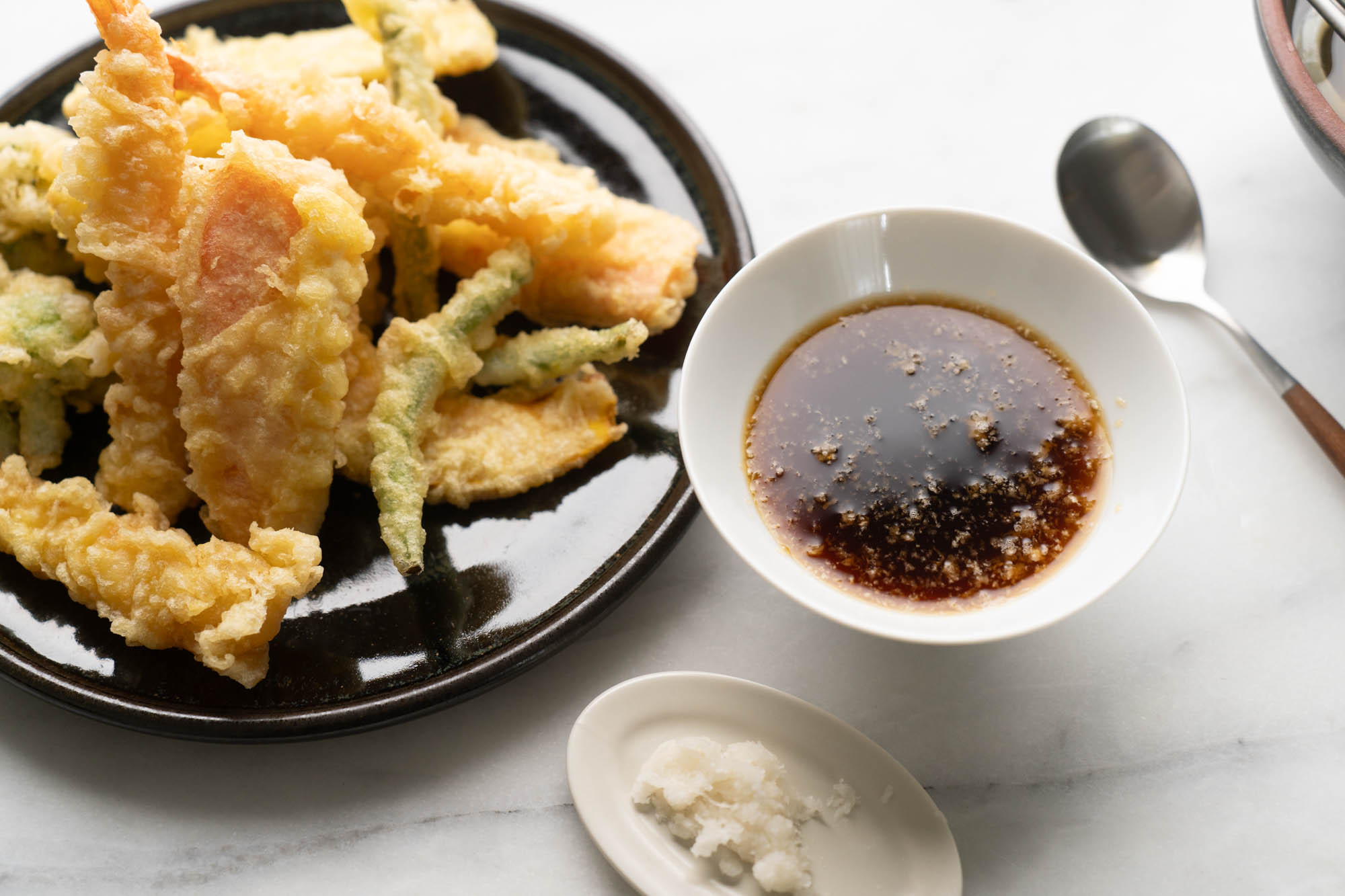 Seasonal Vegetable Tempura with Tsuyu Dipping Sauce