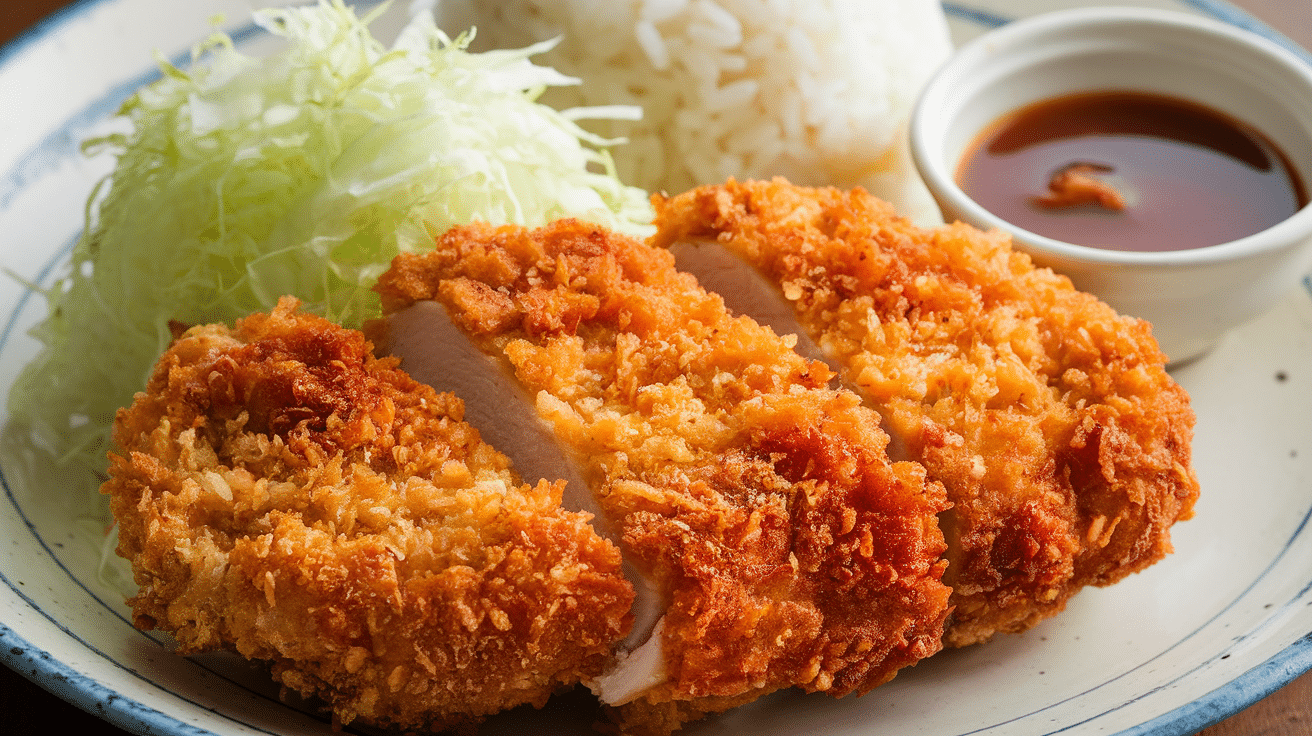 Pan-Fried Chicken Katsu with Tonkatsu Sauce
