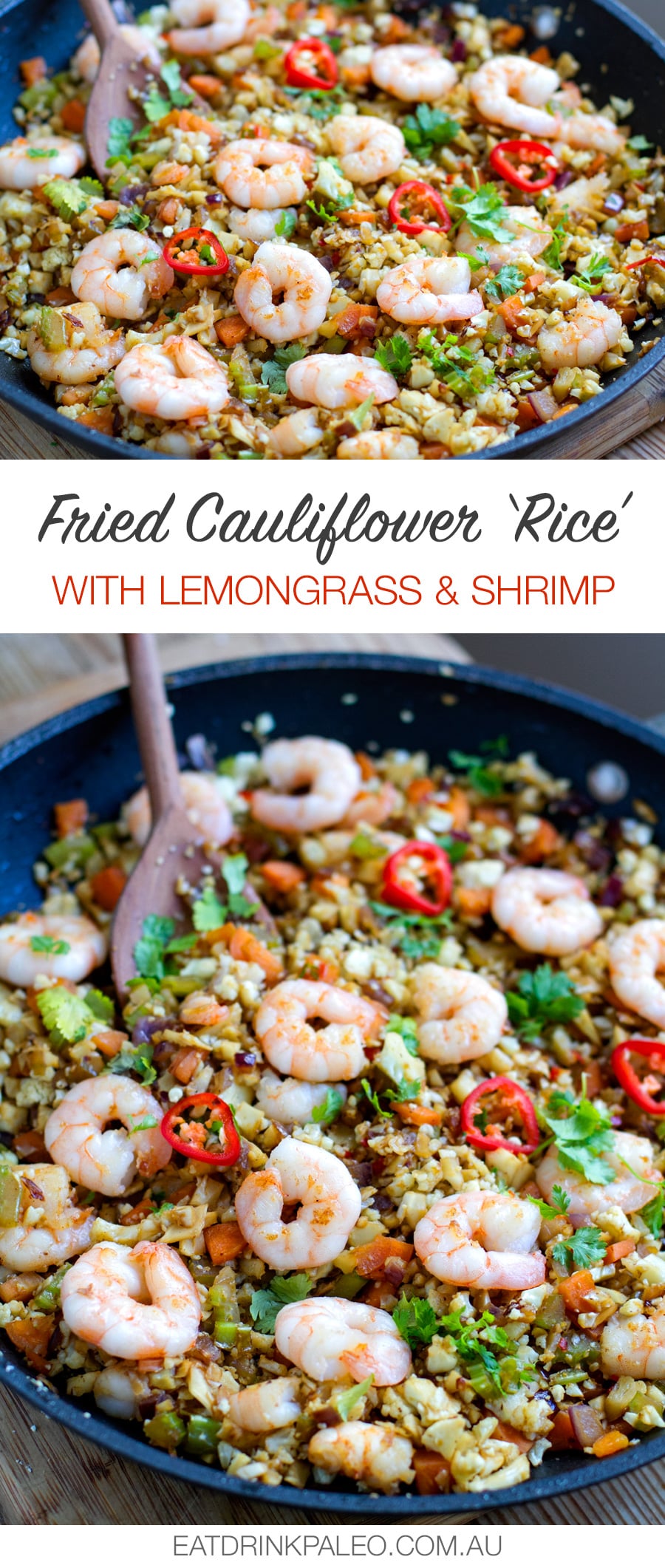 Cauliflower Rice Stir-Fry with Shrimp and Lemon