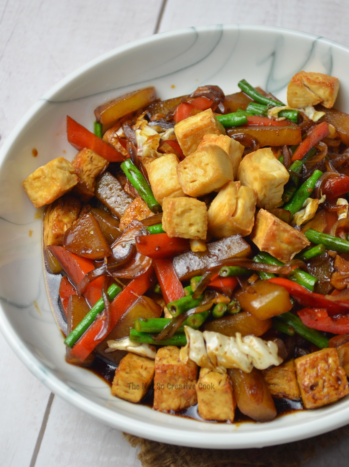 Soy-Gluten Stir-Fried Tofu and Veggies