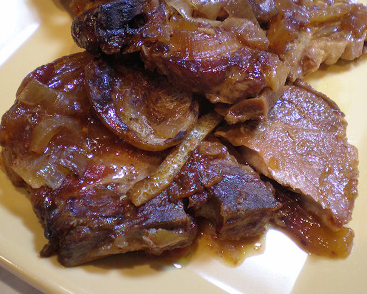 Aperol-Braised Pork Chops with Lemon