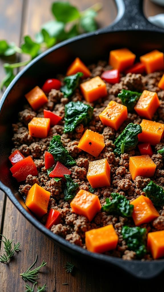 Sheet Pan Spiced Ground Beef with Sweet Potatoes