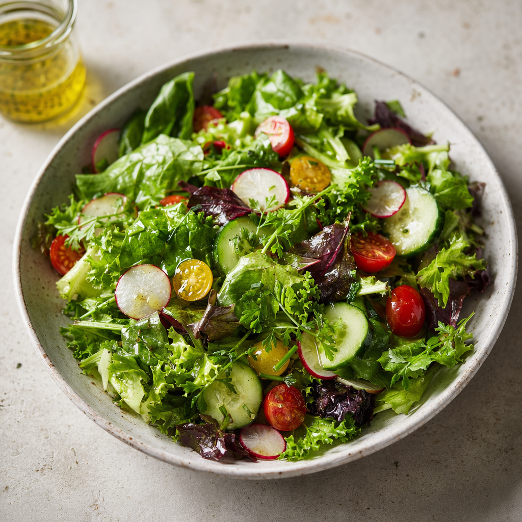 Serious Garden Salad with Honey-Lime Dressing