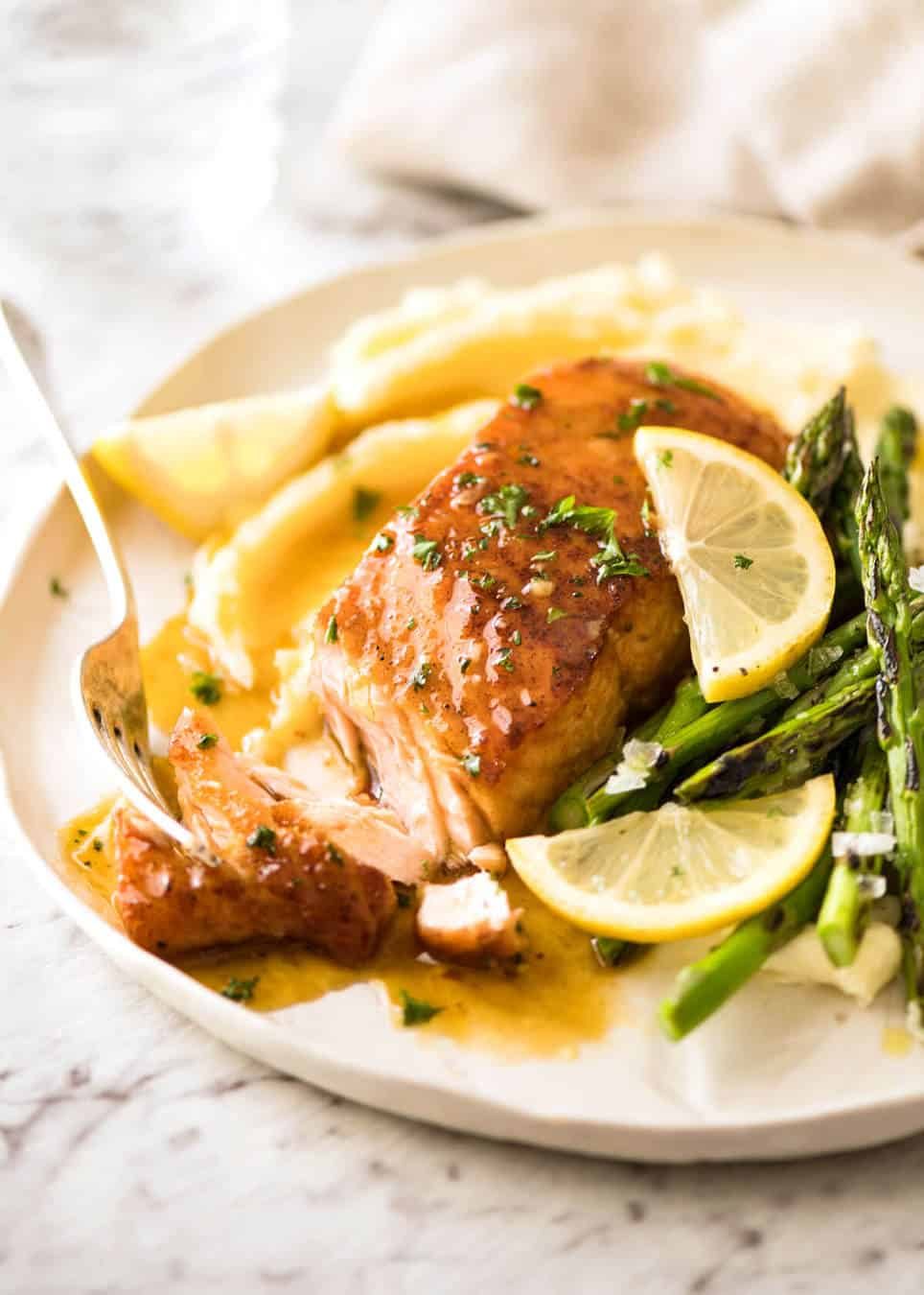 Kombucha-Glazed Salmon with Lemon Zest