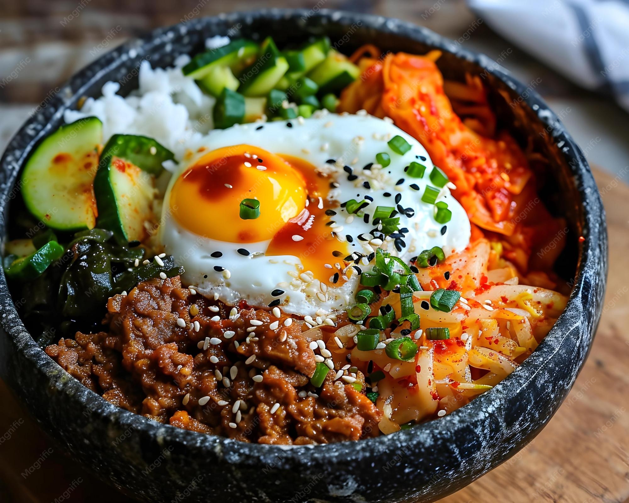 Stir-Fried Kimchi and Egg Bibimbap