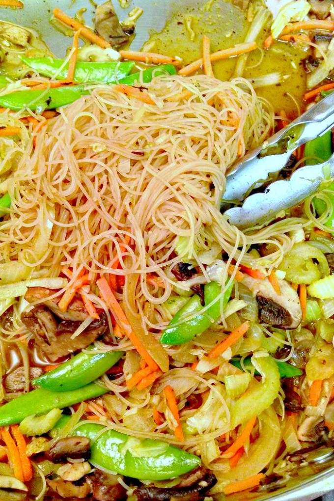 Vegetarian Tofu Pancit with Mixed Vegetables and Soy Glaze