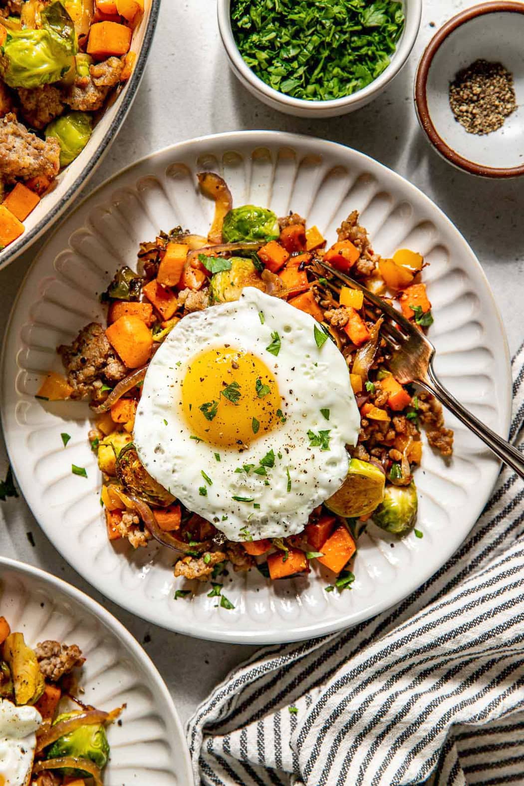 Sautéed Sweet Potato and Onion Hash with Sausage