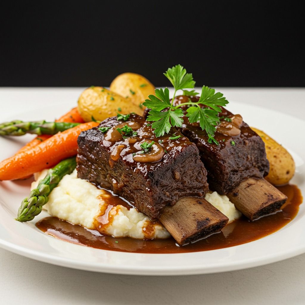 Aperol-Braised Short Ribs with Root Vegetables