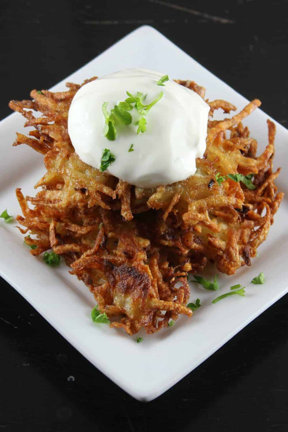 Pan-Fried Potato Latkes with Chives