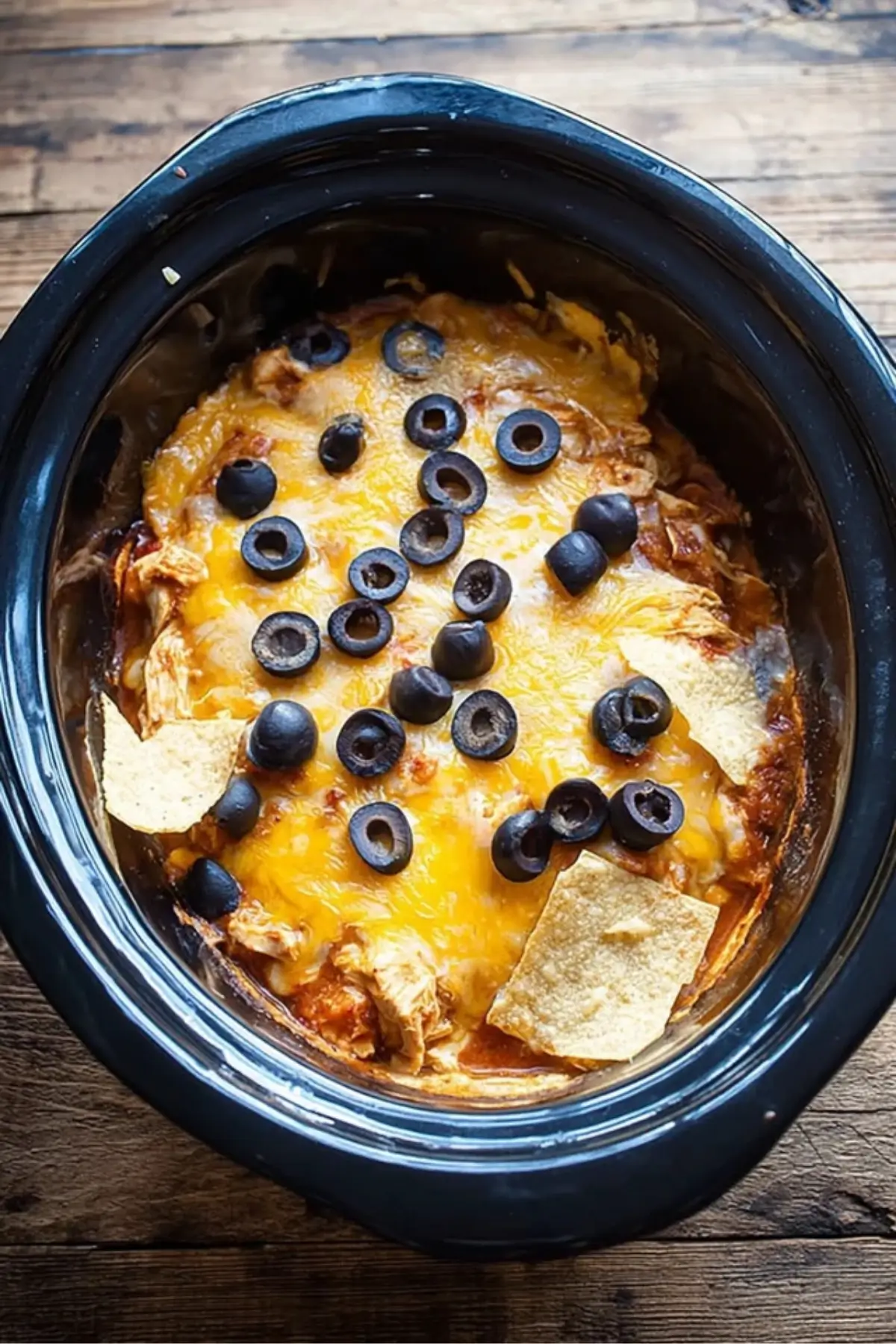 Slow-Cooker Chicken Enchilada Casserole with Corn and Beans