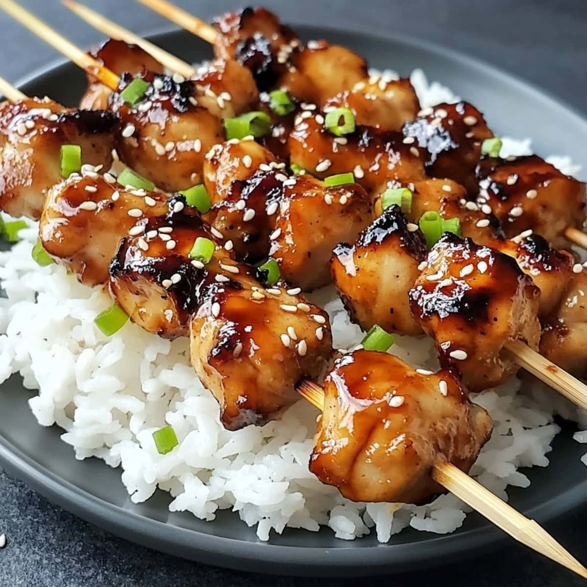 Teriyaki-Glazed Chicken Skewers